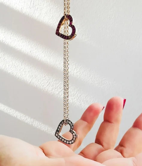 PENDANT COEUR DOUBLE FACES